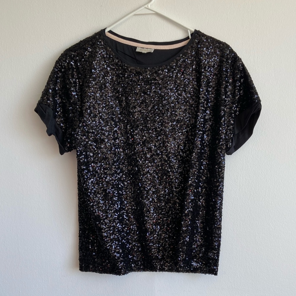 Pablo black sequin tee size 2